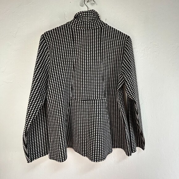 Habitat Womens Black & White Checkered Textured Button-Up Swing Jacket Small - Picture 2 of 8